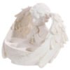 Home Decor~Decorative White Resin Cherub Praying Triple Tealight Candle Holder
