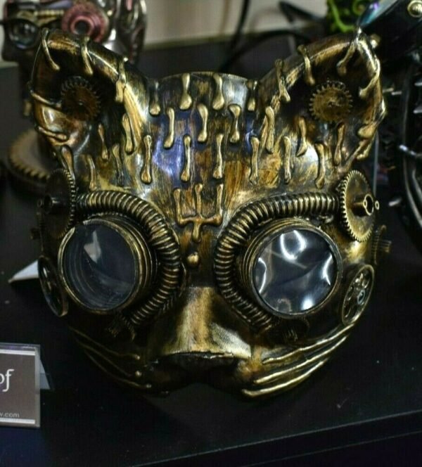Magicun Giftware~Kinetic Kitten Cat Steampunk Mask Face Adult Fancy Dress Masquerade Gothic Party
