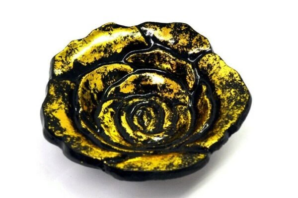 Home Fragrances ~Golden Rose Bowl 4" Diameter w/Coaster: Smudging, Cone Incense or Decor.