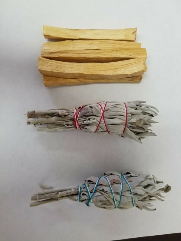 Palo Santo & Sage~15 Palo Santo Wood & 5 White Sage Smudge Torch: Cleansing Negativity Removal new