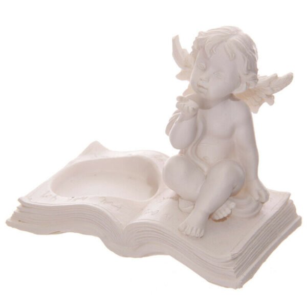 Home Decor~Decorative Cherub Tealight Holder Sitting on Book