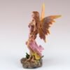 Fairy Collection~Small Pink Fairy Holding Flower Figurine w/Glittery Wings 4" High Resin New