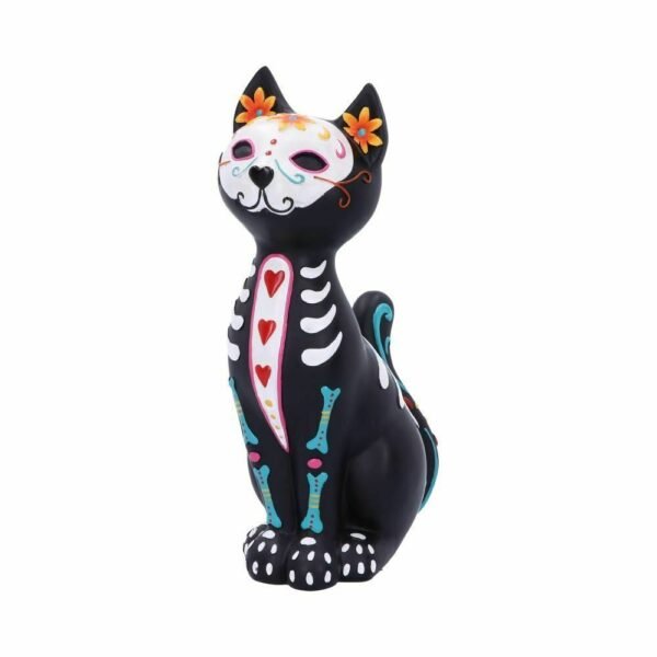 Magicun Giftware~Sugar Mexican Day Of The Dead Skull Cat Art Decoration Ornament Statue Figurine