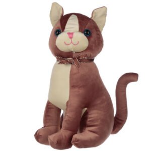 Home Decor~Interior Door Stop - Brown Cat with Ribbon Doorstop Stay Home Decoration Cosy
