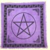 Witchcraft~Purple Pentagram Pentacle 24 X 24 Cotton Altar Tarot Cloth Wicca Pagan Free Ship