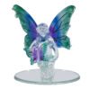 Fairy Collection~Hand Blown Glass Fairy Figurine Holding Butterfly On Beveled Glass Base