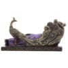 Home Decor~Purple and Black Thai Buddha with Peacock-Meditation