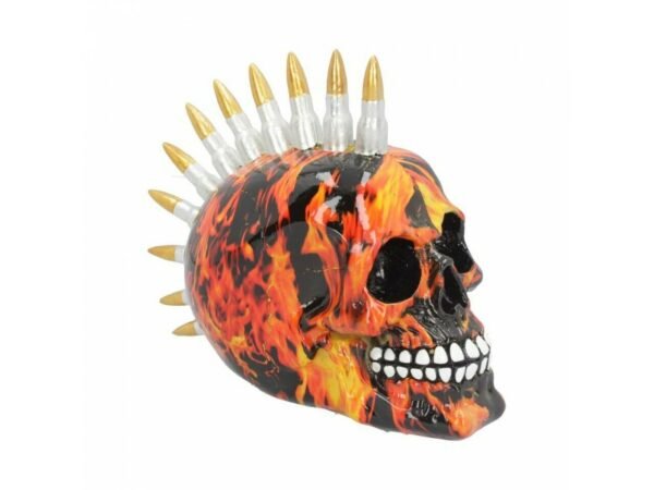 Magicun Giftware~Nemesis Soul Inferno Bullet Mohawk Skull Ornament Figurine Biker Gothic Decor