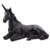 Home Decor~Lying Black Unicorn Garden Ornament Height 33cm Length 46cm Width 23cm