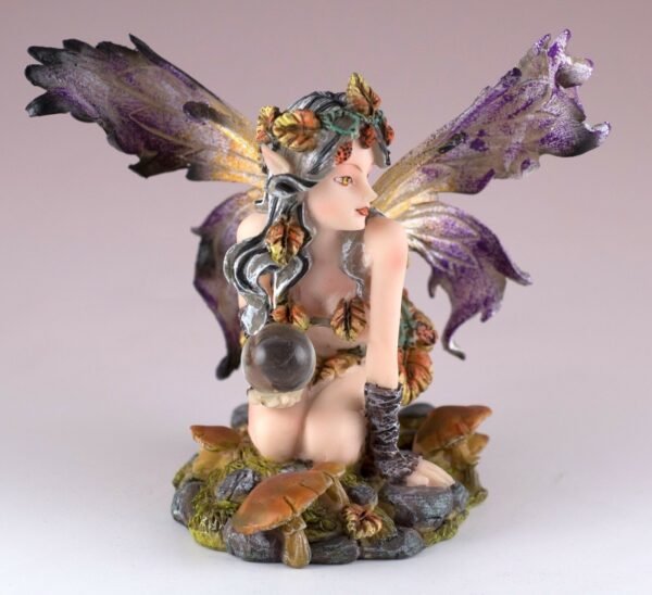 Fairy Collection~Leaf Fairy With Crystal Ball Figurine 4.25" High Resin New In Box