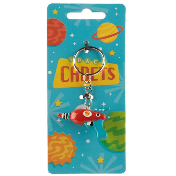 Collectable design~Novelty Collectable Space Gun Space Cadets Keyring Split Ring and Chain