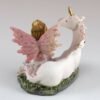 Fairy Collection~Mini Pink Fairy Sitting With Unicorn Figurine 2.25" High Glittery Resin New