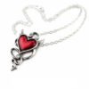 Alchemy Gothic - DEVIL Heart - Swarovski Crystal Heart Pewter Pendant