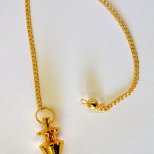 Magicun Stone~Gold Finish Pendulum 1.25"L with Chain 7.75"L