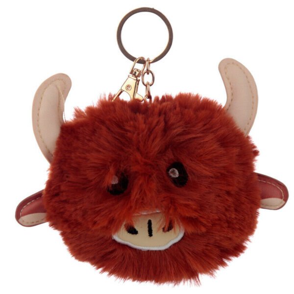 Collectable design~Fun Collectable Pom Pom Keyring - Highland Coo Cow