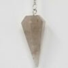 Magicun Stone~Smoky Quartz Pendulum with Chain, Faceted (Natural Crystal Stone)
