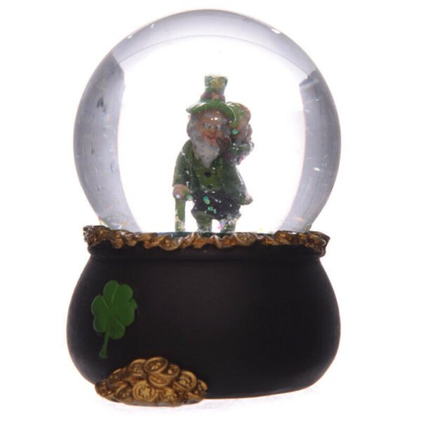 Collectable design~Novelty Lucky Leprechaun Pot of Gold Snow Globe Glitter