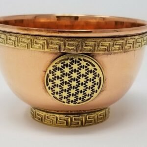 Wicca & Paganism~Flower of Life Symbol Copper Offering Bowl 3"D: Incense Resin Smudge Burner Hold