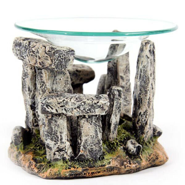 Home Fragrance~Mystical Stonehenge Design Oil Burner with Glass Dish Fragrance for Home