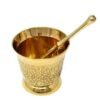 Wicca & Paganism~Brass Carved Mortar & Pestle 3"D 2.75"H Wicca Herbs Kitchen Brand New