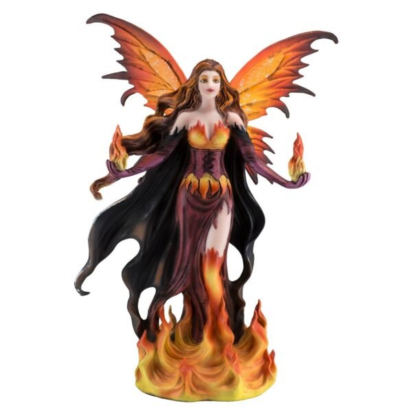 Fairy Collection~Black and Orange Fire Fairy Figurine Statue 11" High New In Box
