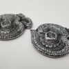 Home Fragrances ~Om Symbol Floral Engraved Silver 5" Stick Cone Incense Burner Ash Catcher 2 pcs