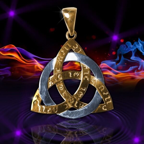 Magicun Talisman~Magicun ~Amulet Celtic Triquetra Trinity Force Power Ancient Sterling silver and gold