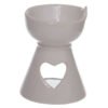 Home Fragrance~Simple White Heart Cut Out Ceramic Oil Burner Home Fragrance