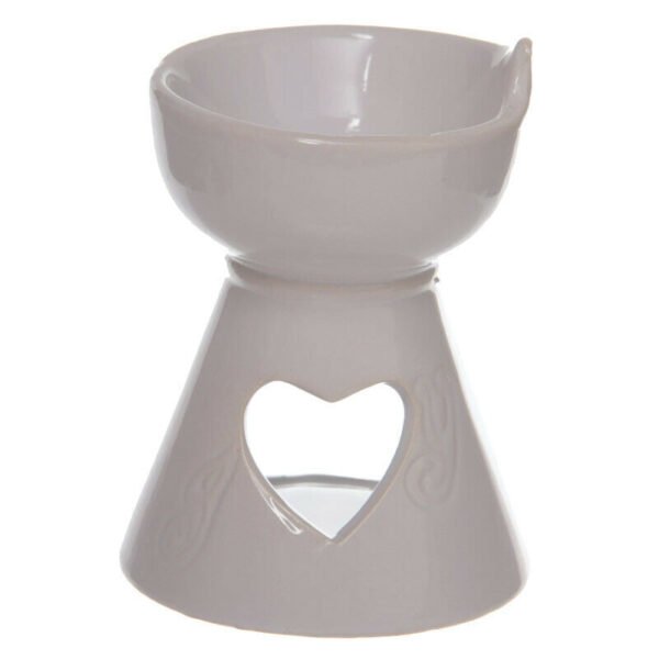 Home Fragrance~Simple White Heart Cut Out Ceramic Oil Burner Home Fragrance