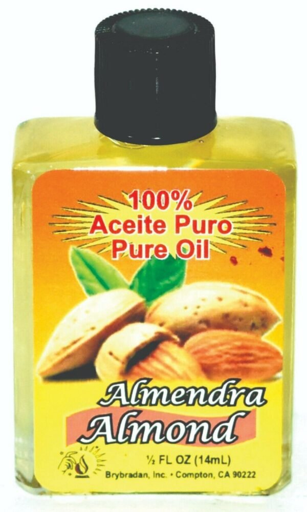 BRYBRADAN ALMOND PURE OIL - ALMENDRA ACEITE PURO 1/2OZ 1 3 6 12 PCS