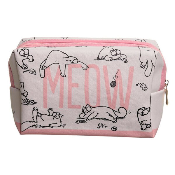 Collectable Design~Simon's Cat (YouTube) Handy PVC Make Up Toiletry Wash Bag Meow Durable Pink Cute