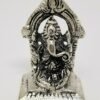 Hinduism Statues & Figures~Solid Brass Silver Antique Finish Ganesh 2"H