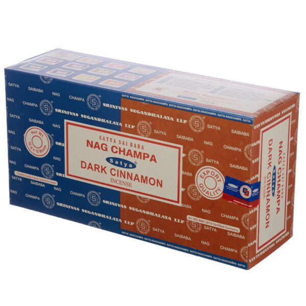 Home Fragrance~SATYA Sai BaBa Nag Champa & Dark Cinnamon Incense Sticks 12 x 14 sticks