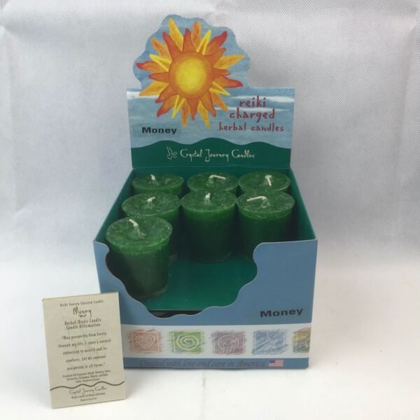 Magic Candle~Money Crystal Journey Reiki Charged Herbal Votive Candle One Candle