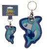 Collectable design~New Fun Blue Shark Leatherette Keyring key chain Split Ring