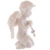 Home Decor~Cute Praying Cherub Figurine Holding Jewelled Silver Cross Ornament Gift Novelty