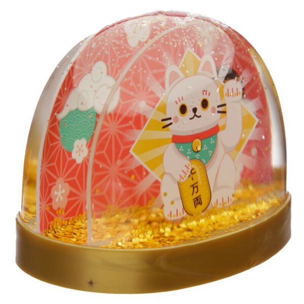 Collectable design~Collectable Snow Storm - Lucky Cat Maneki Waterball Glitter Shaker Ornament Gift