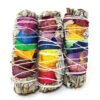 Palo Santo & Sage~7 Chakra Sage (White Sage with 7 Color Rose Petals) 3-4" Smudge Stick. (3 PACK)