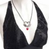 Alchemy Gothic THE BLACK SWAN ROMANCE Red Swarovski Crystal Heart Pewter Pendant