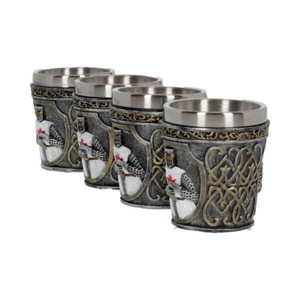 Magicun Giftware~Templars Shot Glass (Set Of 4) 6.5cm Medieval Shotglass