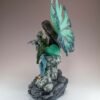 Fairy Collection~Green Fairy On Rock With Dragon Figurine Statue 12.25"H Detailed Resin New