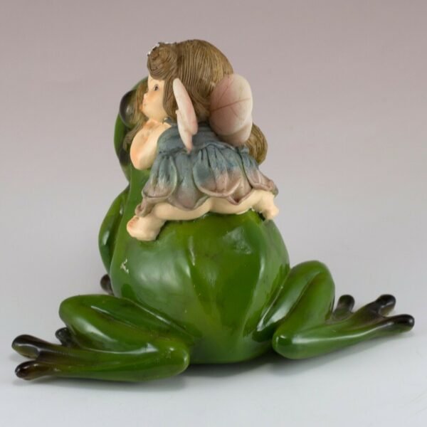 Fairy Collection~Little Girl Fairy Riding Frog Figurine 3.5" High Resin New In Box