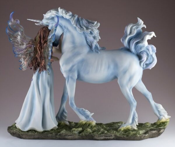 Fairy Collection~Blue Fairy With Unicorn Figurine 12" Long Highly Detailed Polystone New In Box