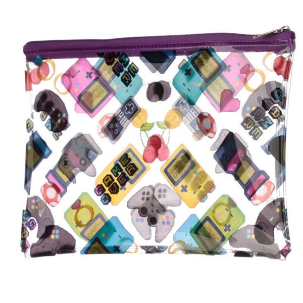 Collectable Design~Handy Clear PVC Toiletry Make-up Travel Case/Pencil Case - Game Over Design