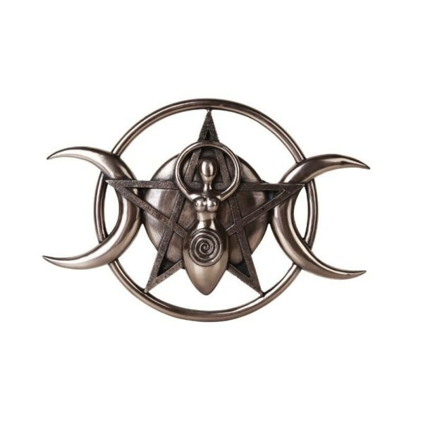 Witchcraft~Spiral Triple Moon Goddess Wall Plaque Wicca Pagan Figurine Lunar Feminine Decor