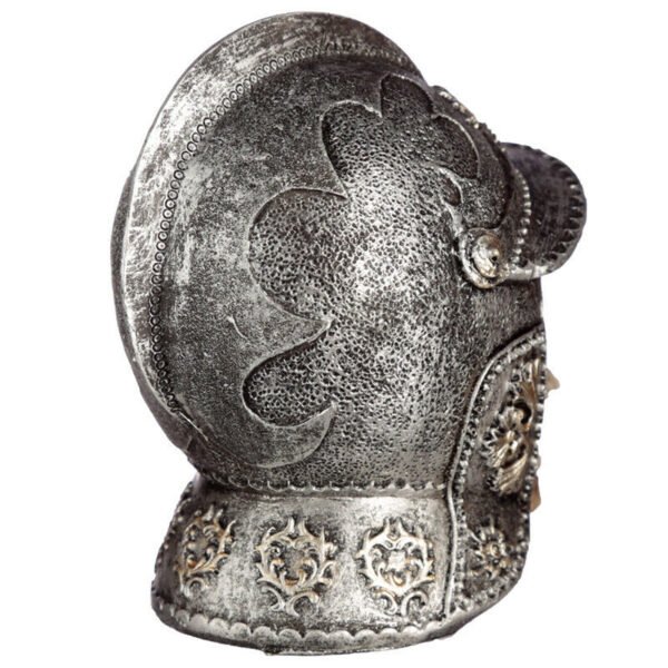 Home Decor~Gothic Human Skull in Medieval Helmet Fantasy Ornament