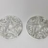 Wicca & Paganism~Woodland Pentagram Altar Tile Silver Plated over Solid Brass 3" Round 2 Pc