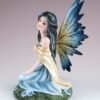 Fairy Collection~Blue Fairy Sitting With Flowers Figurine 5.5" High Detailed Resin New In Box!