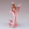 Fairy Collection~Mini Pink Fairy Standing With Moon Figurine 4" High Sparkly Glitter Resin New!