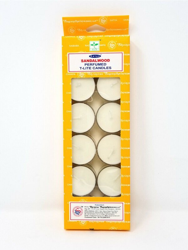 Home Fragrances ~Satya Sandalwood Scented T-Lite Candles (12/box) - NEW